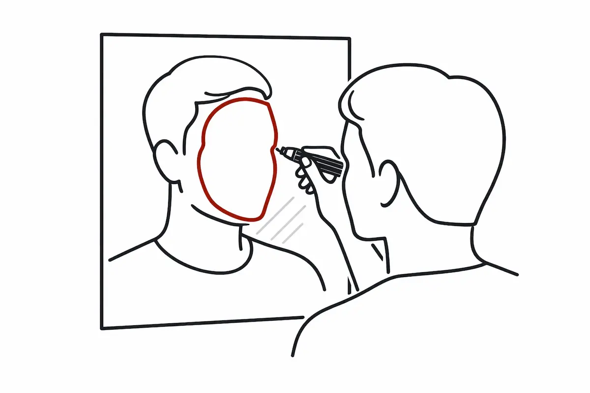 آموزش تشخیص فرم صورت با تست آینه و ماژیک