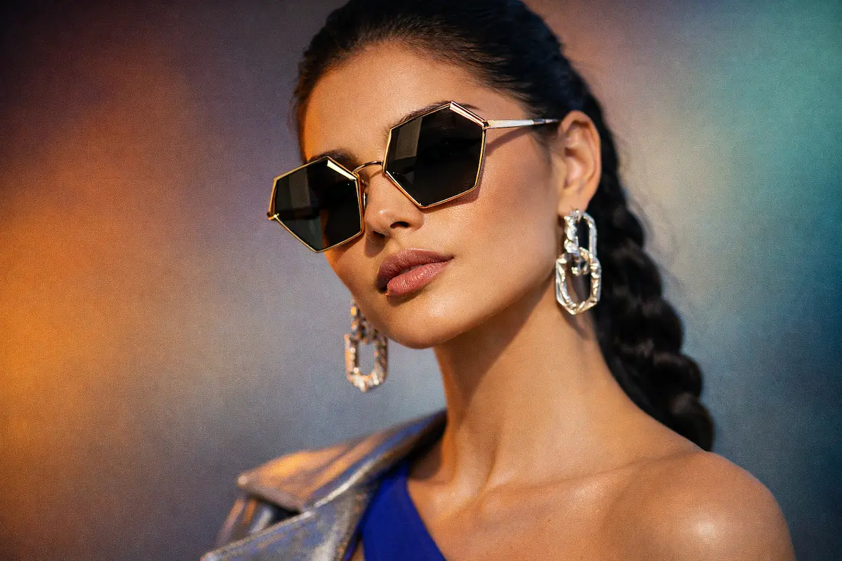 عینک آفتابی چند ضلعی و هندسی زنانه