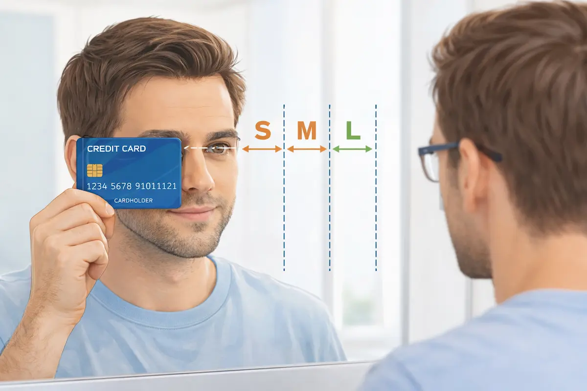 روش تشخیص سایز عینک با استفاده از کارت بانکی