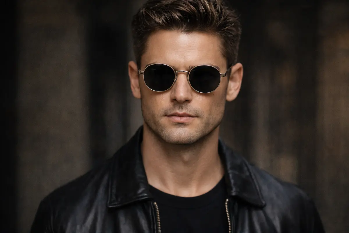 عینک مناسب صورت مربعی و زاویه‌دار (فریم گرد)